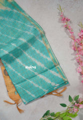 Aqua Green - Isha - Chanderi cotton with tie and dye print and kalamkari pallu - Perfect for Office Wear | corporate meetings | College wear
