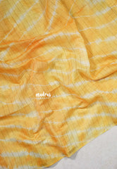 Mango Yellow - Isha - Chanderi cotton with tie and dye print and kalamkari pallu - Perfect for Office Wear | corporate meetings | College wear