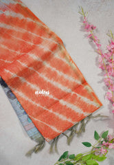 Sunset Orange - Isha - Chanderi cotton with tie and dye print and kalamkari pallu - Perfect for Office Wear | corporate meetings | College wear