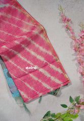 Rose Pink - Isha - Chanderi cotton with tie and dye print and kalamkari pallu - Perfect for Office Wear | corporate meetings | College wear