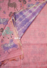 Purple Glow - Isha - Chanderi cotton with tie and dye print and kalamkari pallu - Perfect for Office Wear | corporate meetings | College wear