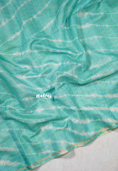 Aqua Green - Isha - Chanderi cotton with tie and dye print and kalamkari pallu - Perfect for Office Wear | corporate meetings | College wear
