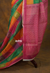 Heritage Rainbow - Isha - Chanderi Silk with Paalum Pazhamum Kattam prints  Prints - Best for Small Functins