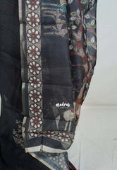 Nightfall Black - Isha - Fancy Chanderi Silk with Tribal Prints - Best for Office Wear | Casual Wear