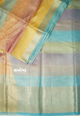 Janhvi - Banarasi crushed tissue saree candy cotton colors - Blue border