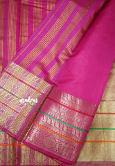 Janhvi - Banarasi crushed tissue multiborder saree - Baby pink