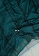 Dark Teal Green - Jasmine - Fancy Jute with Small Border - Perfect for Office Wear | Casual Wear