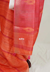 Peach Orange - Jasmine - Fancy Jute with Small Border - Perfect for Office Wear | Casual Wear