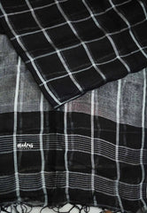 Pure Organic Jayshree Linen Checks body - Black