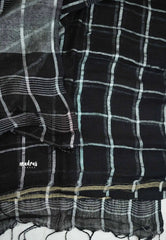 Pure Organic Jayshree Linen Checks body - Black