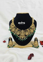 Aimpon - Traditional Lakshmi Rich Bridal Choker Necklace with Earrings