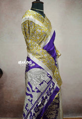 Violet purple - Premium printed silk kalamkari design