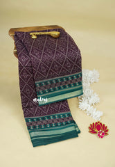 Wine Plum - Kalanjali Soft Chanderi Silk with Ajrakh Prints