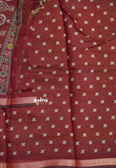 Honey Brown - Kalanjali Soft Chanderi Silk with Ajrakh Prints