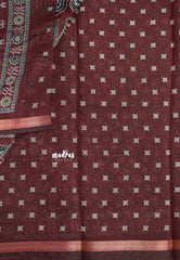 Black - Kalanjali Soft Chanderi Silk with Ajrakh Prints