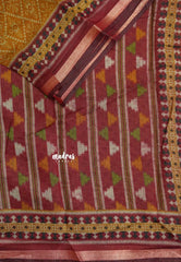 Magic Mustard Yellow - Kalanjali Soft Chanderi Silk with Ajrakh Prints