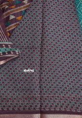 Teal Green - Kalanjali Soft Chanderi Silk with Ajrakh Prints