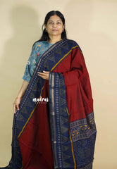 Majestic Maroon - Kalanjali chanderi cotton with bhandani prints