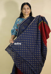 Majestic Maroon - Kalanjali chanderi cotton with bhandani prints