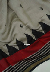 Taupe Grey - Kalanjali Chanderi Silk with Contrast Pallu and Blouse  - Best for Small Functions | Casual Wear