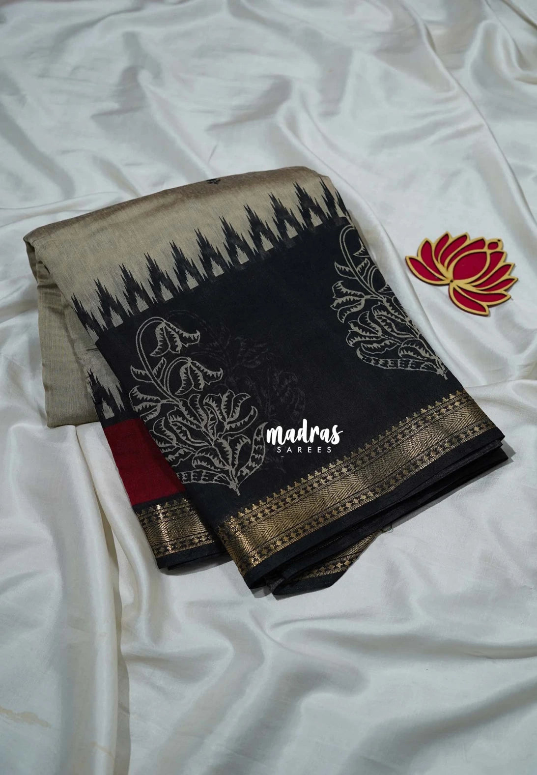 Greyish Beige & Reddish Maroon - Kalanjali Chanderi Silk with Contrast Pallu and Blouse  - Best for Small Functions | Casual Wear