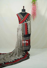 Taupe Grey - Kalanjali Chanderi Silk with Contrast Pallu and Blouse  - Best for Small Functions | Casual Wear