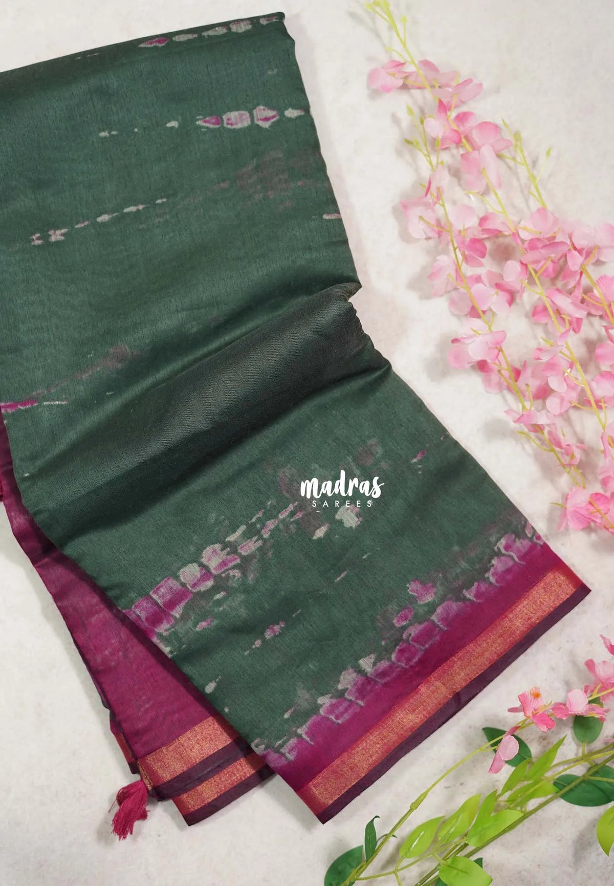 Muted Green - Kalanjali Soft Chanderi Cotton with Shibori Prints - Best for Office Wear | Casual Wear