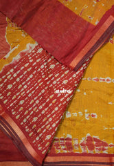 Golden Mustard Yellow - Kalanjali Soft Chanderi Cotton with Shibori Prints - Best for Office Wear | Casual Wear