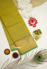 Classic Kanchi cotton Mehendi green with mayil border