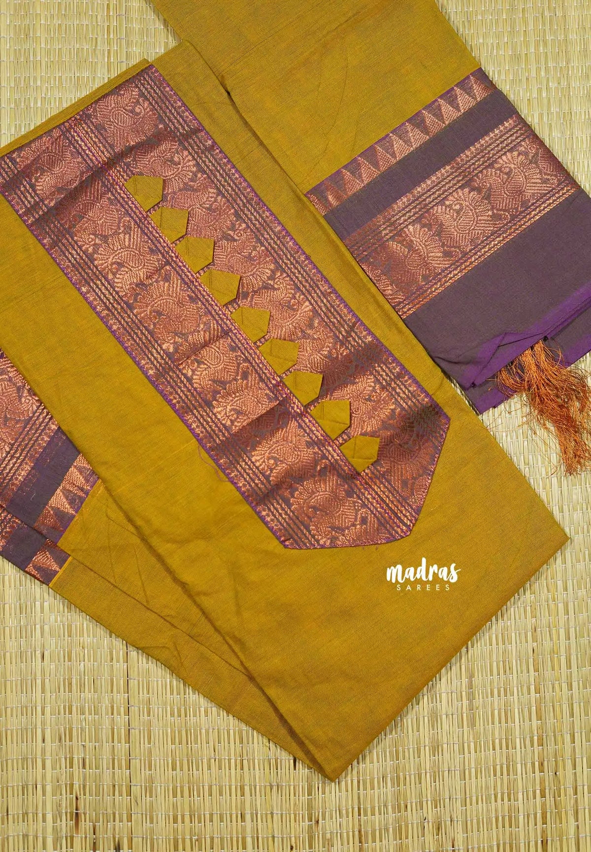 Mustard Yellow - (ONLY TOP AND DUPATTA) Classic kanchi cotton salwar suit