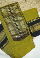 (ONLY TOP AND DUPATTA) Classic kanchi cotton salwar suit - Mehendi green