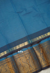 Classic Kanchi cotton big mango border anadha blue saree with blue border