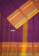 Classic Kanchi cotton rettapet rudraksham temple border - Magenta Purple