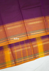 Classic Kanchi cotton rettapet rudraksham temple border - Magenta Purple