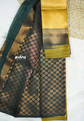 Thendral - Kanchi semi silk mayil weaving - Mango yellow