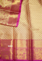 Kanchi Tissue Silk Saree With Floral weaving pink color