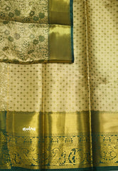 Kanchi Tissue Silk Saree With Floral weaving green color