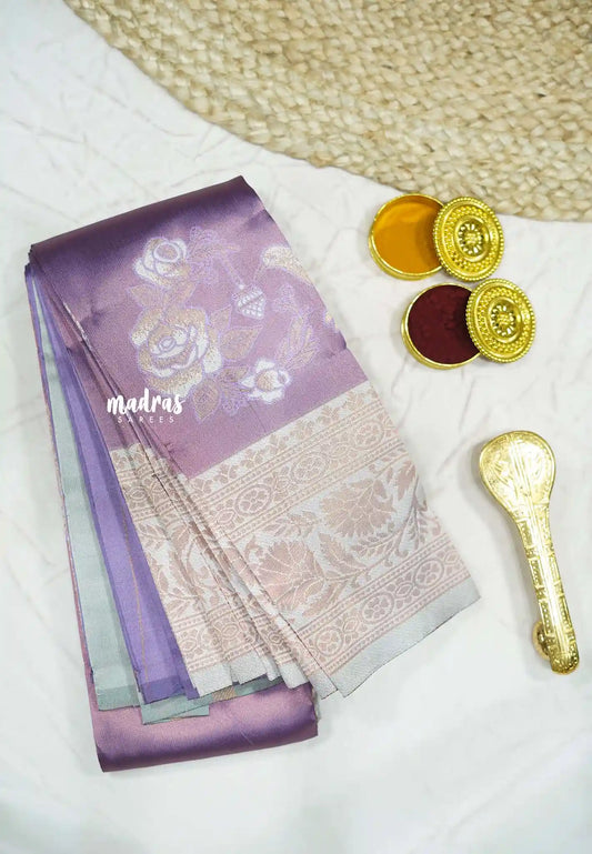 Thendral - Kanchi semi silk floral wearing - Lavender