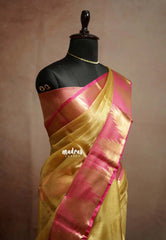 Thendral - Kanchi tissue silk Saree Temple border - Gold