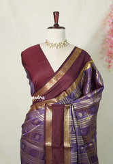 Lavender Purple - Kanimozhi - Soft Silk Saree Zari Weaving with Rettapet Border - Best for Wedding Functions