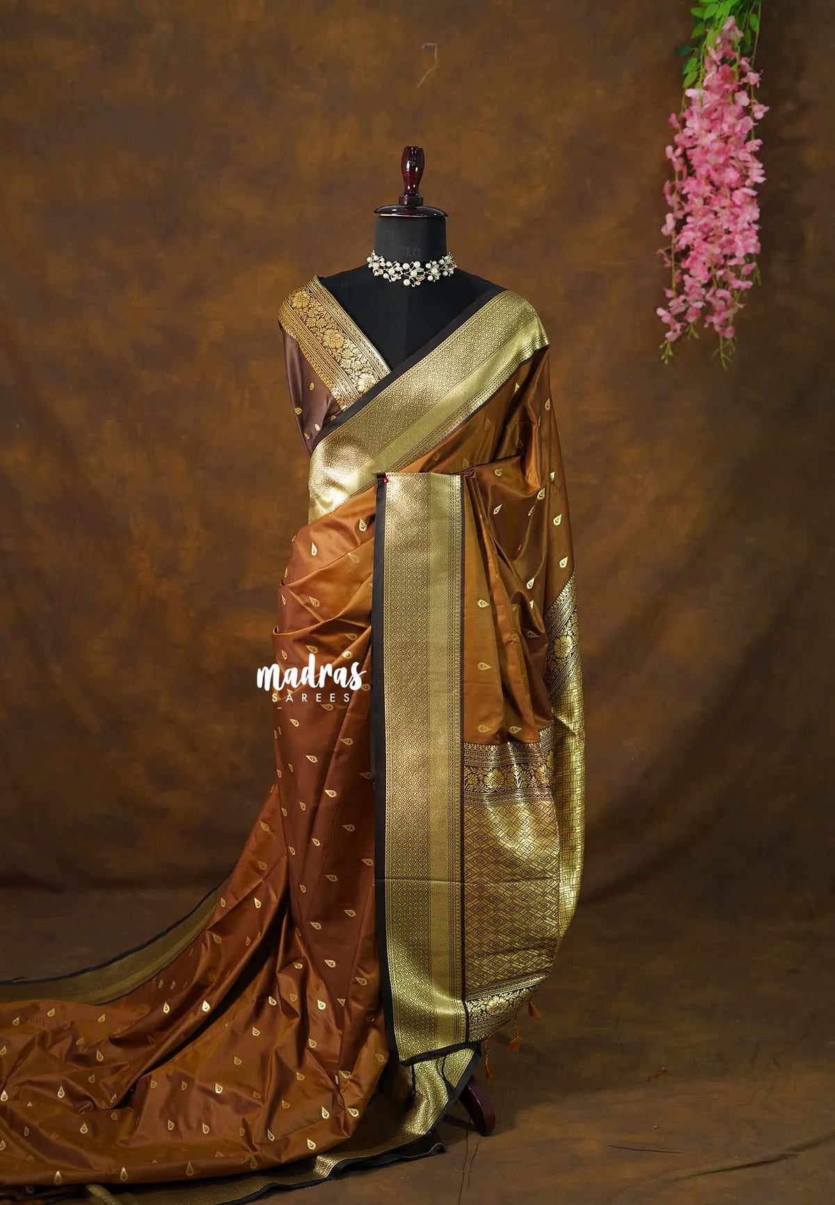 Honey Brown - Kanimozhi - Premium Soft Malai Silk Saree with Rich Pallu and Blouse - Perfect for Festive Wear
