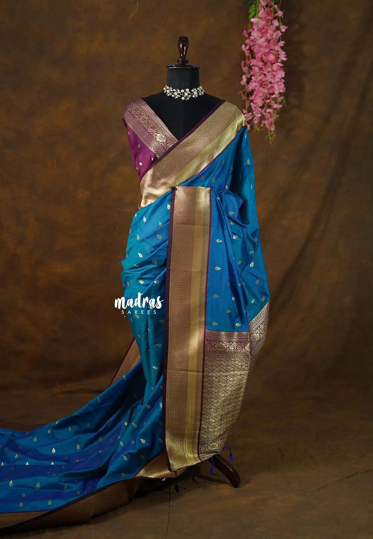 Dual Shade Peacock Blue - Kanimozhi - Premium Soft Malai Silk Saree with Rich Pallu and Blouse - Perfect for Festive Wear