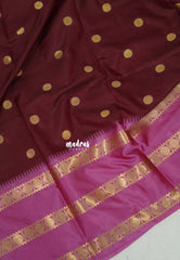 Majestic Maroon - Kanimozhi - Soft Silk Saree with Rudraksham Border and Buttas - Best for Wedding Wear