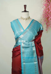 Majestic Maroon - Kanimozhi - Premium Soft Silk Plain with Rudraksham Border - Best for Wedding Functions