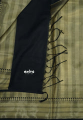 Black Blossom - Kanimozhi - Soft Silk Saree and Zari Border with Mango Buttas