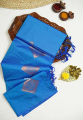 Premium Ananda blue Soft silk saree with diamond motif - Kanimozhi