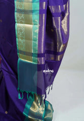 Violet Glow - Kanimozhi - Soft Silk Saree Ganga Jamuna Border with Buttas - Best for Small Functions