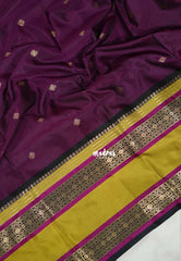 Mulberry Purple - Kanimozhi - Soft Silk Saree with Rettapet Border and Buttas - Best for Pooja Functions | Temple Visit