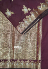Wine Maroon - Kanimozhi - Soft Silk Zari Weaving with Zari Border - Best for Wedding Wear