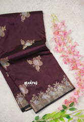 Wine Maroon - Kanimozhi - Soft Silk Zari Weaving with Zari Border - Best for Wedding Wear